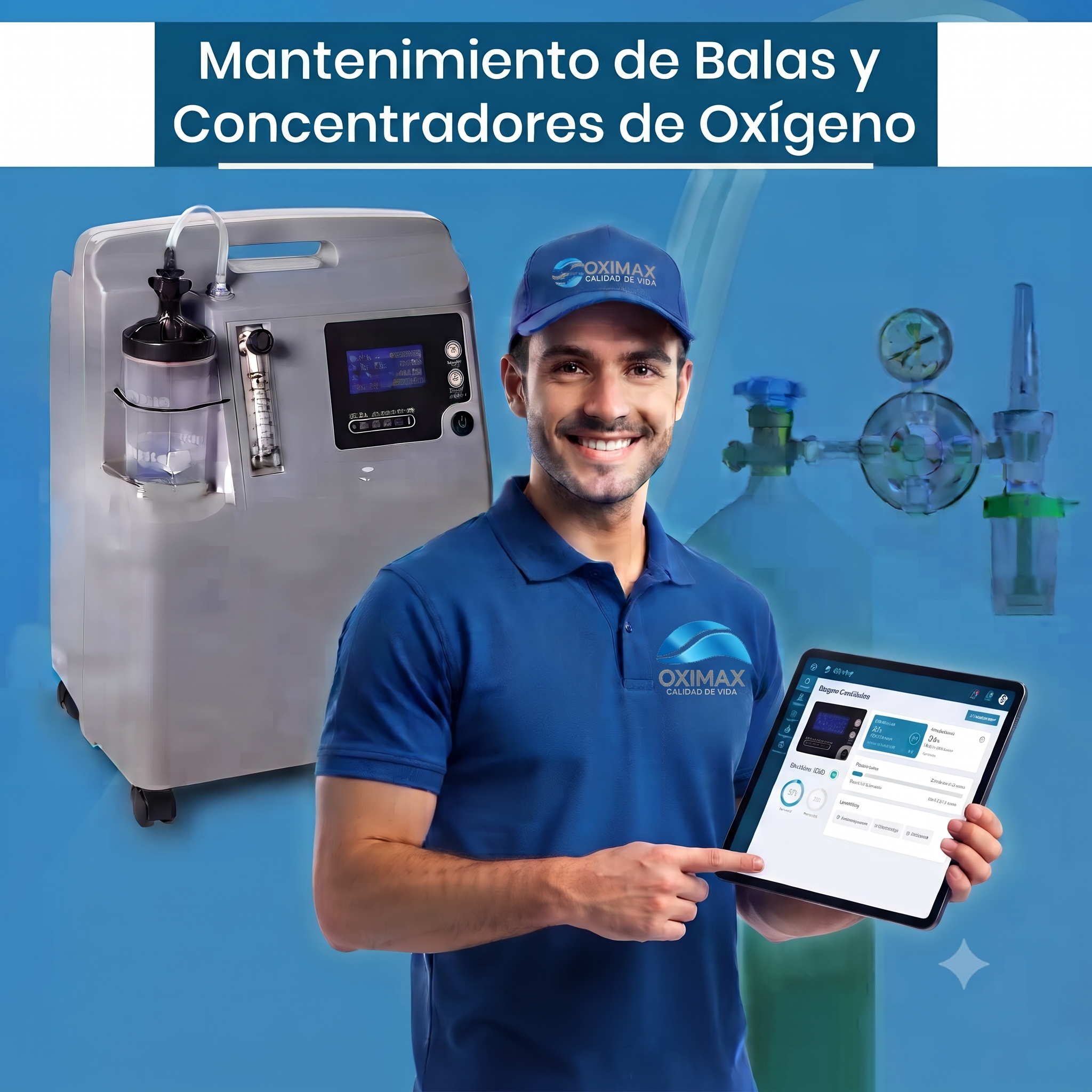Mantenimiento de concentradores de oxígeno y cilindros medicinales en Bogotá - Oximax